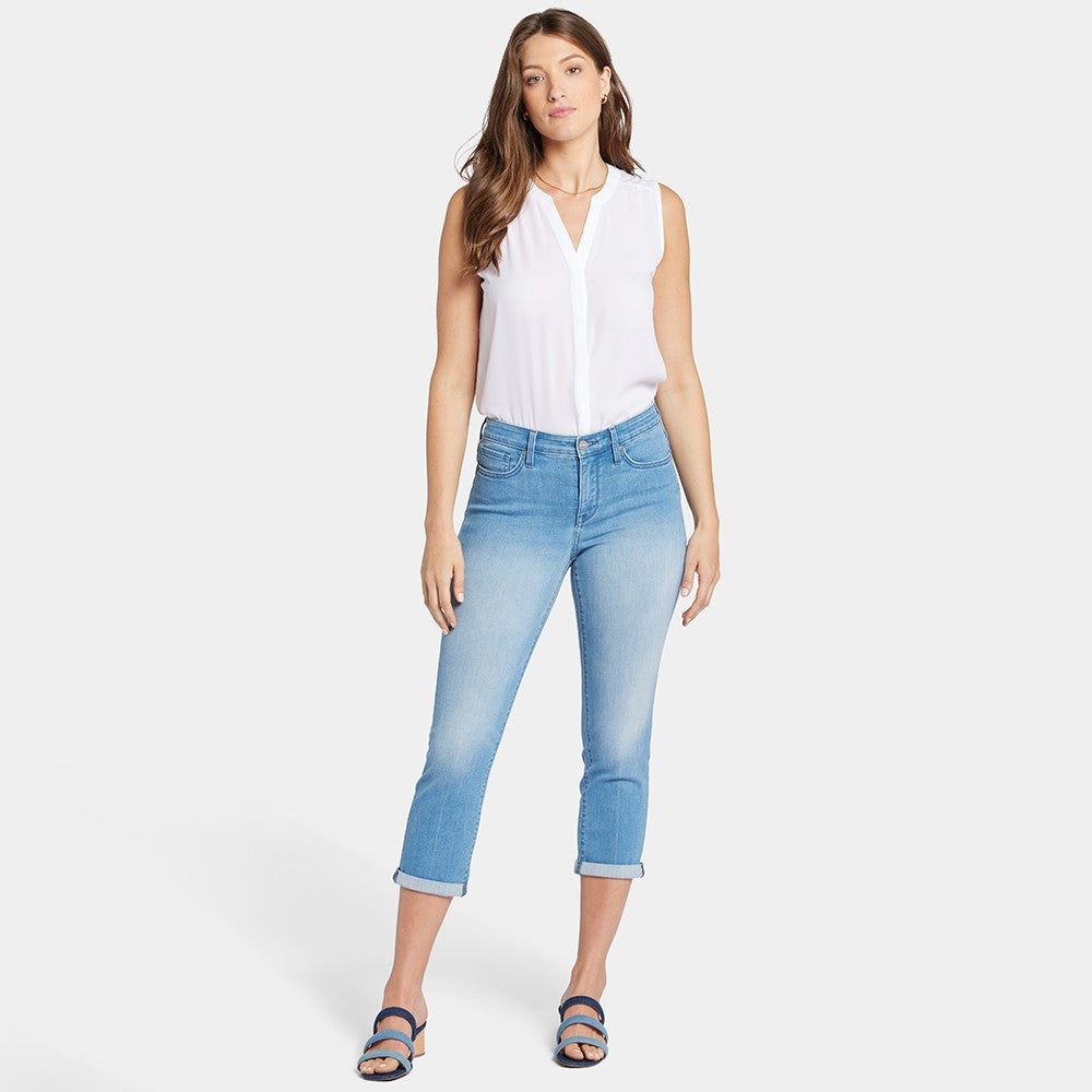 Chloe Skinny Capri Jeans In Plus Size In Cool Embrace® Denim With Roll  Cuffs - English Ivy Green | NYDJ
